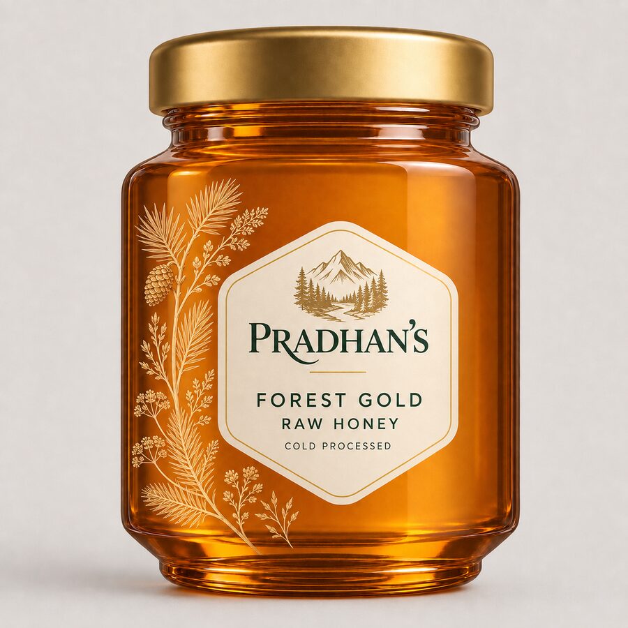 Jar of Pradhan's Forest Gold Raw Honey